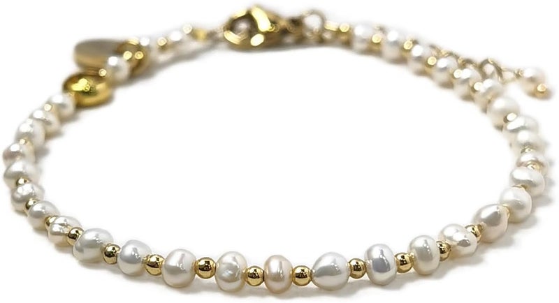 Morchic 3mm Tiny Beads Natural Gemstone Bracelet for Women, Adjustable 7.1" Energy Gem Charm Jewelry, Dainty Handmade Birthday Gift - Image 1
